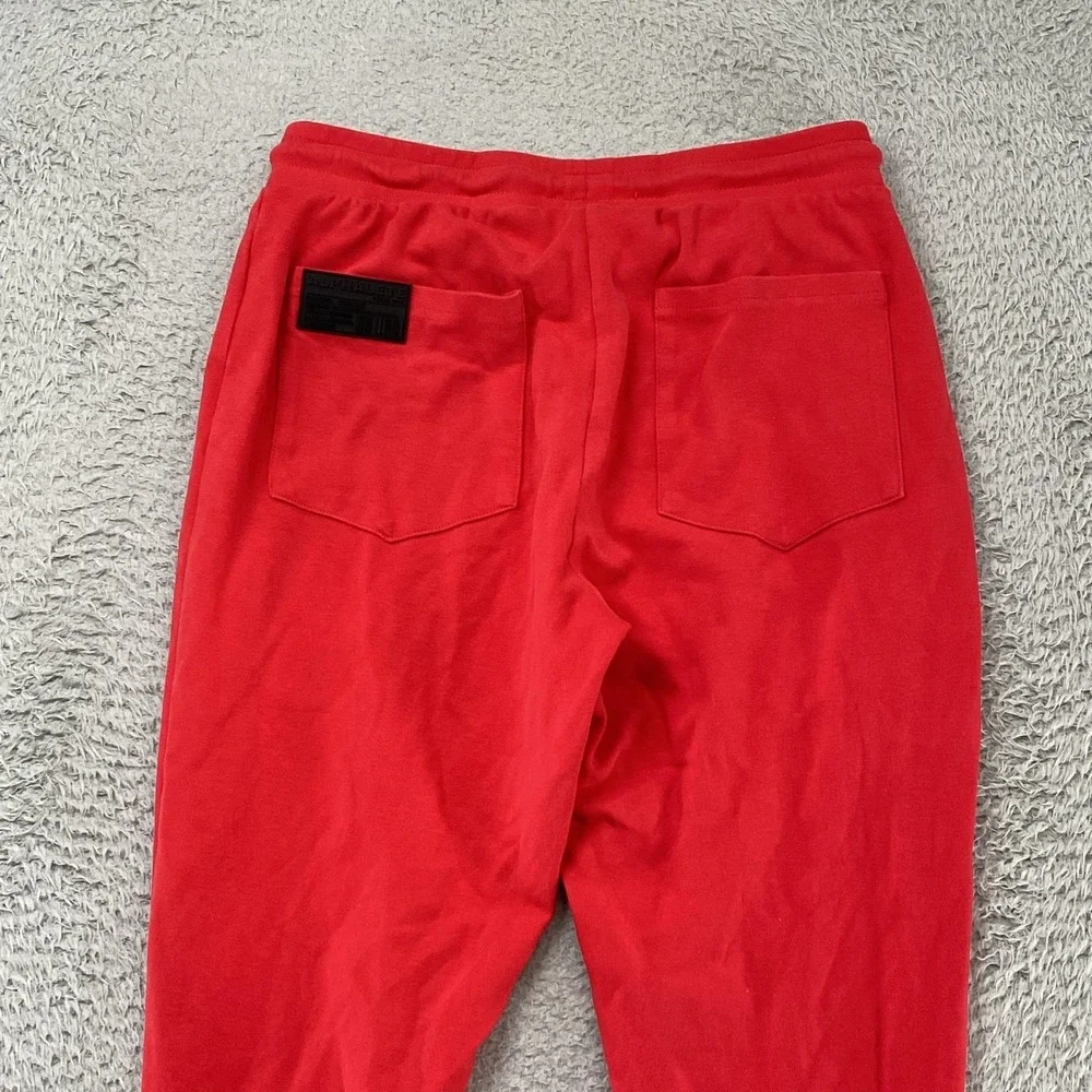 Alphalete‎ Joggers Mens Medium Red Knit Sweatpants Zip Pocket Slim Fit Gym